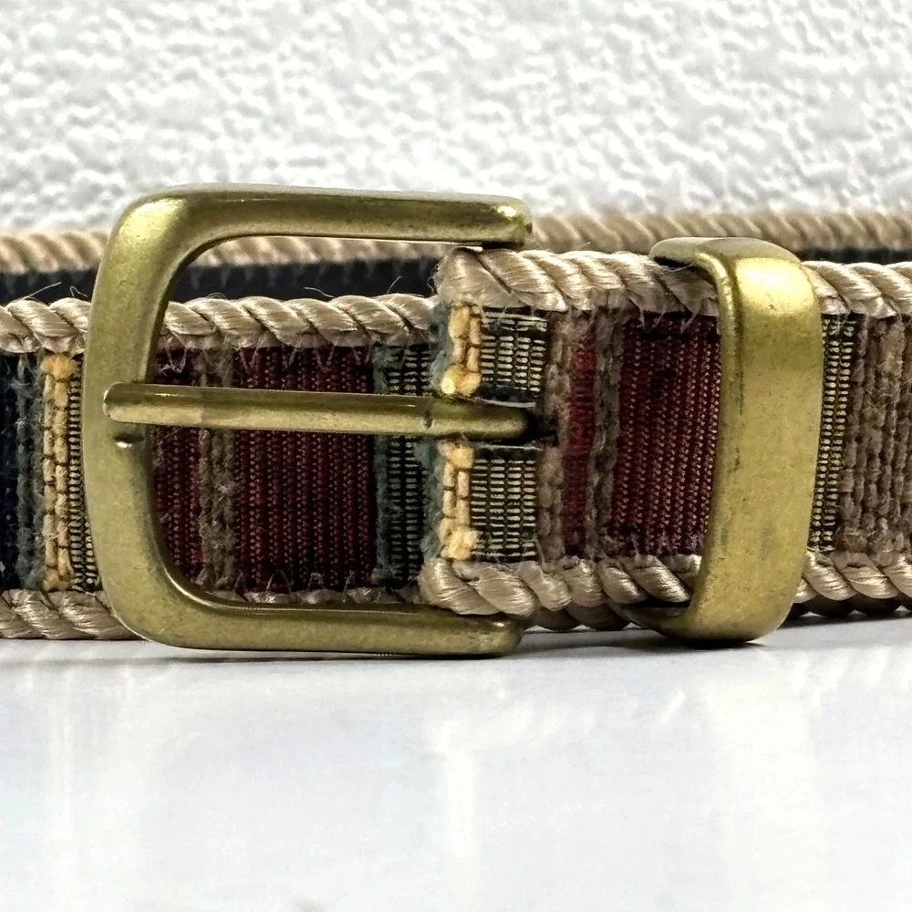 Elite Accessories Woven Belt Unisex Medium Multi Earth Tone Made in USA Tapestry